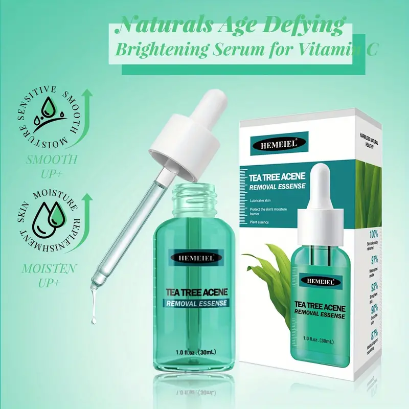 سيروم مشرق بخلاصة شجرة الشاي، ينعم البشرة بشكل ملحوظ، يحسن المسام ويوحّد لون البشرة، مناسب لجميع أنواع البشرة