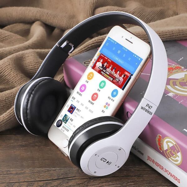 ⁦ستيريو P47 سماعة 5.0 بلوتوث سماعة للطي سلسلة اللاسلكية الرياضة لعبة سماعة آيفون شاومي⁩ - الصورة ⁦7⁩