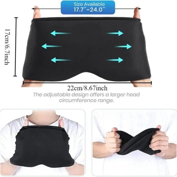 ⁦قبعة تخفيف الصداع على أساس الجل - ضاغط بارد ذو جانبين للصداع وتخفيف الجيوب الأنفية وتقليل التوتر - تغليف بولي يوريثان مرن للتبريد - تغطية كاملة للرأس بزاوية 360 درجة - قبعة تخفيف آلام الرأس المصممة خصيصًا
للعلاج البارد ضعه في الفريزر لمده ساعتين، للعلاج الساخن سخنه في المايكرويف لمدة 20 ثانيه⁩ - الصورة ⁦2⁩