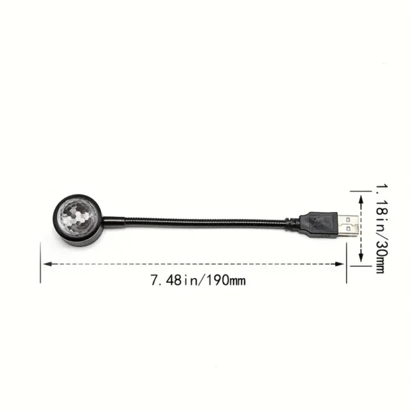 ⁦مصباح جو السيارة USB مصباح السقف ضوء الليل LED اللون مصباح التحكم الصوتي الموسيقى سيارة الديكور⁩ - الصورة ⁦2⁩