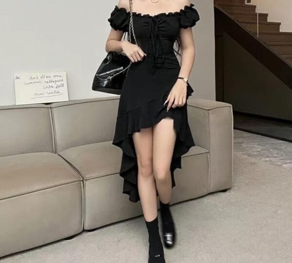 فساتين نسائية بأكمام قصيرة انيق للحفلات والمناسبات