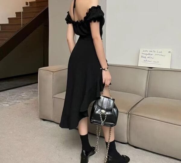 ⁦فساتين نسائية بأكمام قصيرة انيق للحفلات والمناسبات⁩ - الصورة ⁦2⁩