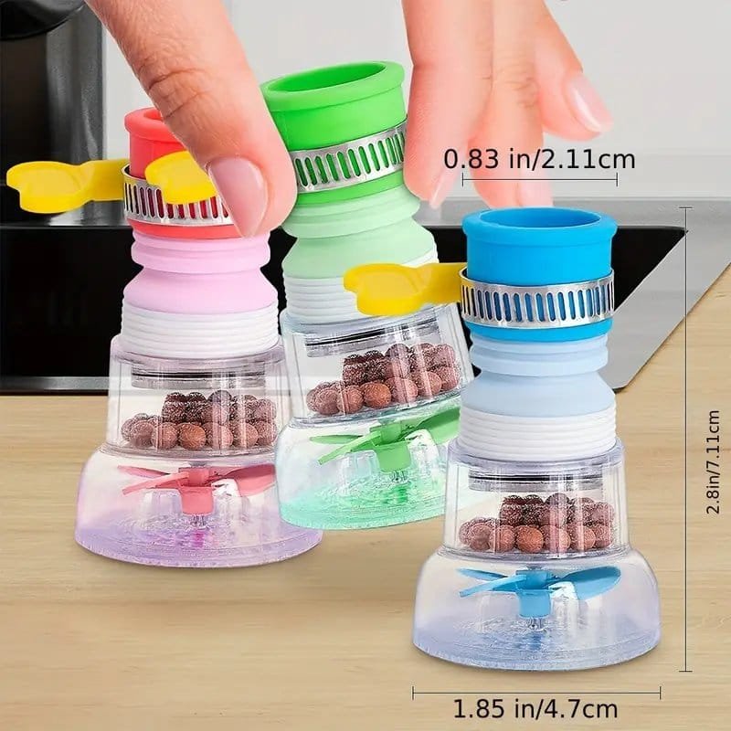 1 قطعة 360 درجة قابلة للدوران صنبور محرك فلتر مياه ، تركيب صنبور عالمي ، مادة بلاستيكية ، مع رأس دش قابل للتوسيع وخرطوم وأسلوب عشوائي ورأس ، للمطبخ والحمام ، فوهة صنبور موفرة للمياه - الصورة 3