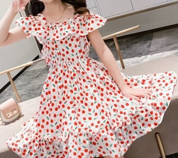 ⁦فستان كامي للبنات من عمر 3 إلى 13 سنة-ملابس عيد انيقة⁩ - الصورة ⁦2⁩