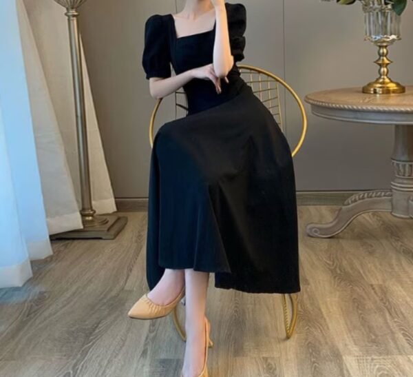 ⁦فساتين شاي نسائية بأكمام قصيرة بطول الكاحل-ملابس عيد انيقة⁩ - الصورة ⁦2⁩