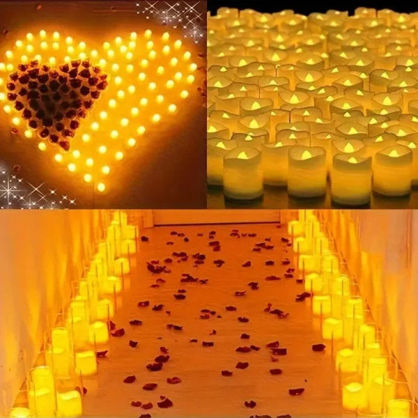 ⁦12 شموع LED عديمة اللهب مع فم مموج، شموع وامضة تعمل بالبطارية⁩ - الصورة ⁦3⁩