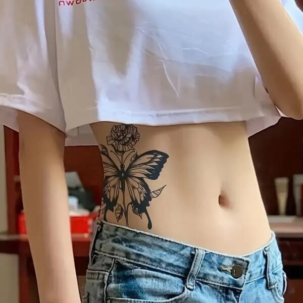 ⁦ملصق وشم مقاوم للماء يدوم طويلاً لمدة أسبوعين فراشة وشم مزيف وشم مؤقت وشم سحري⁩ - الصورة ⁦2⁩