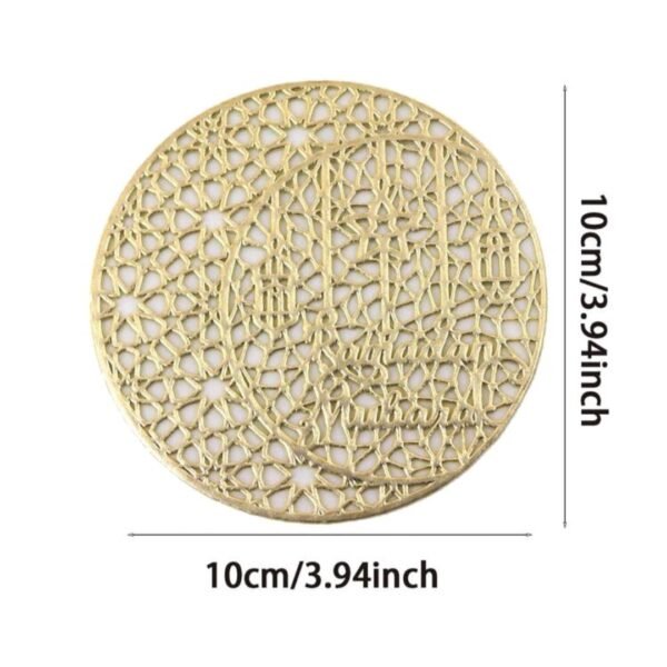 ⁦6 قطع، حصيرة عزل لأسطح الأكواب في رمضان، زينة طاولة لعيد الفطر وعيد الأضحى⁩ - الصورة ⁦3⁩