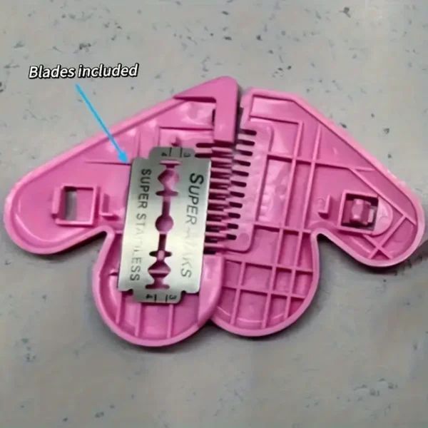 ⁦ماكينة تشذيب منطقة خاصة للإناث باللون الوردي المحمولة - لا تحتاج إلى بطارية، تصميم مشط سهل الاستخدام للعناية الشخصية⁩ - الصورة ⁦2⁩