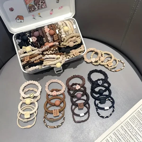⁦مجموعة ربطات شعر بوهو شيك 20 قطعة - أسلوب سوار جذاب⁩ - الصورة ⁦3⁩