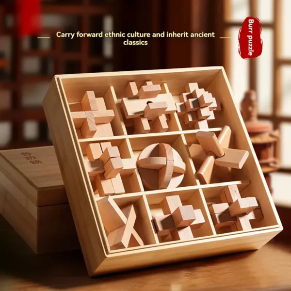 ⁦أحجية قفل لوبان الخشبية DIY - تصميم كلاسيكي بستة أعمدة، مجموعة حرفية إبداعية لتحفيز العقل، مصنوعة يدويًا، تدريب الدماغ⁩ - الصورة ⁦2⁩