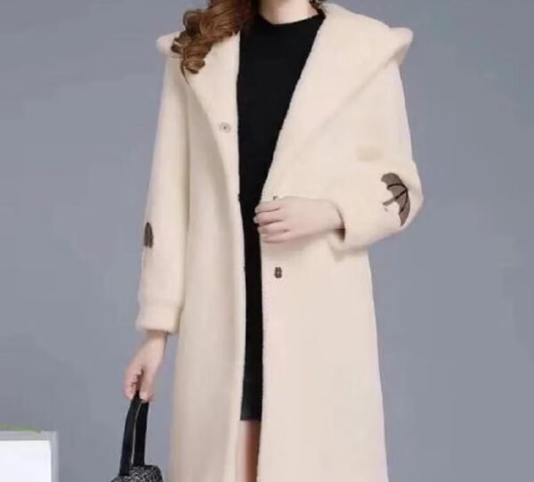 ⁦معطف نسائي من صوف الحمل-ملابس شنوية انيقة⁩ - الصورة ⁦2⁩
