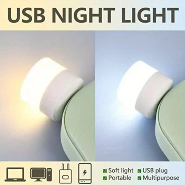 ⁦مصباح ليلي USB صغير صديق للعين - LED أبيض دافئ، محمول للكمبيوتر مصباح قراءة موفر للطاقة، ضوء محمول⁩ - الصورة ⁦5⁩