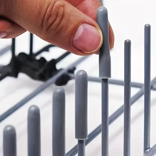 ⁦50 قطعة أغطية رف غسالة الصحون - أغطية رأس وخطافات مرنة من PVC، أكمام واقية للحواف الحادة، تركيب سهل، رمادي⁩ - الصورة ⁦2⁩