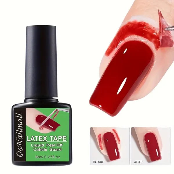 ⁦شريط لاتكس قابل للتقشير من OS NailmL لحماية الجلد حول الأظافر - مضاد للحساسية، خالٍ من الرصاص، جل وظيفي لمانيكير مثالي⁩ - الصورة ⁦2⁩